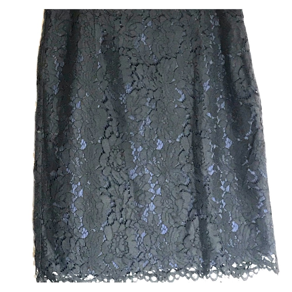 Black and navy lace pencil skirt